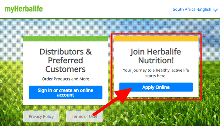 Create an account on MyHerbalife South Africa