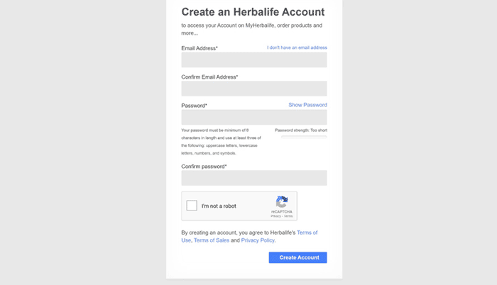 Create an account on MyHerbalife South Africa